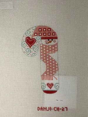 * Danji CH27 Snowman Blue Swirls Candy Cane