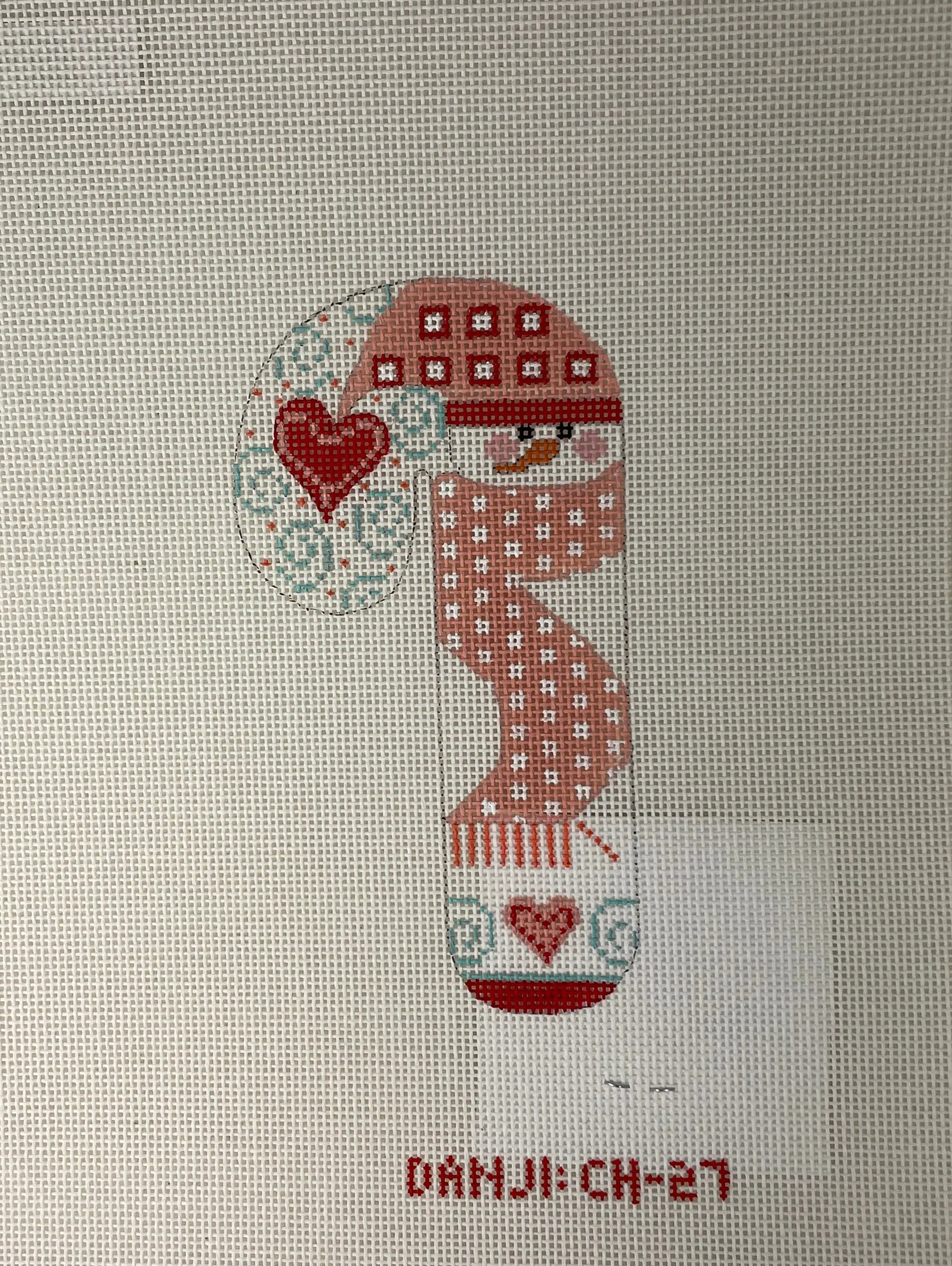 * Danji CH27 Snowman Blue Swirls Candy Cane