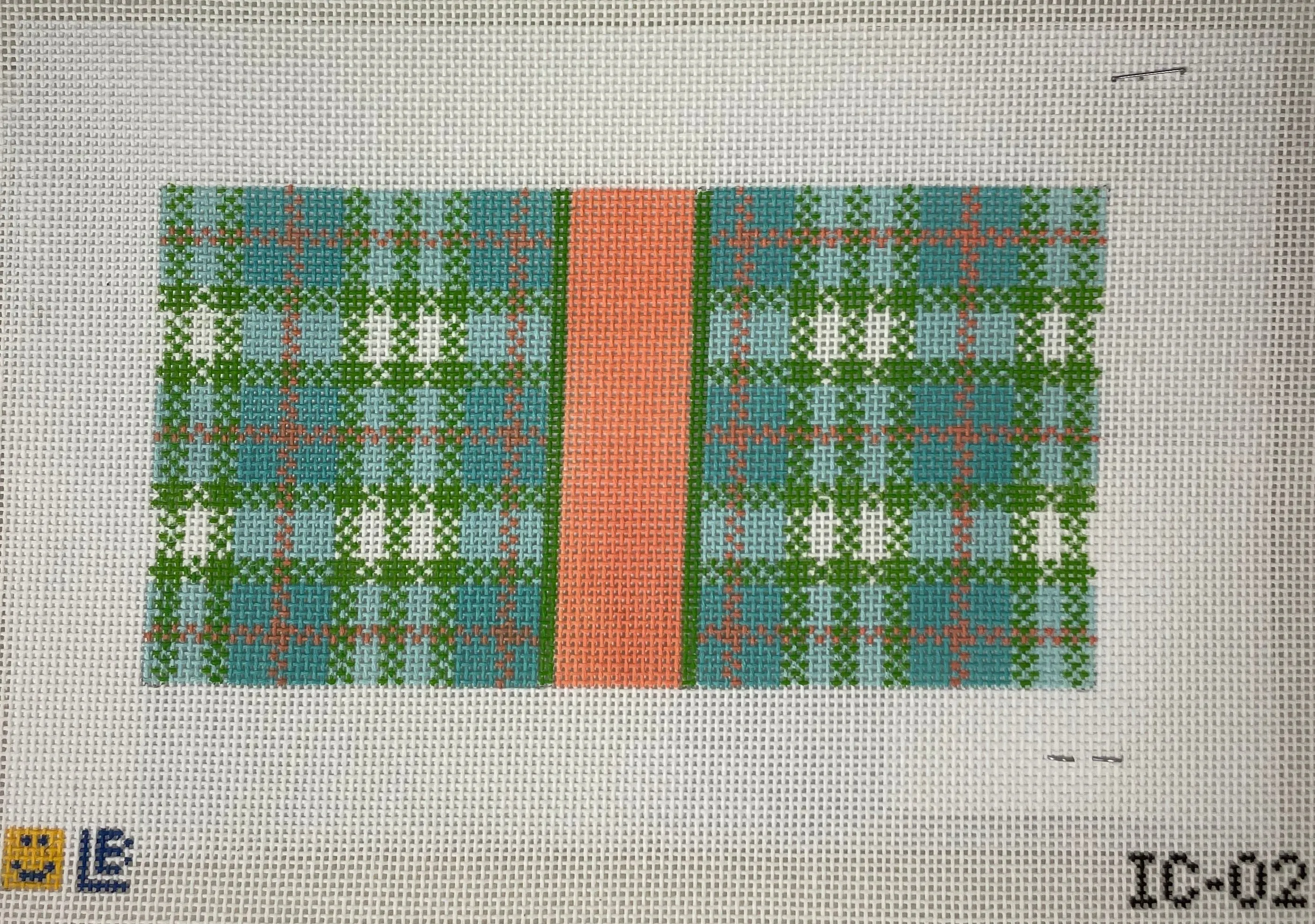* Lauren Bloch Designs IC02 Turquoise Plaid 6x3 Insert