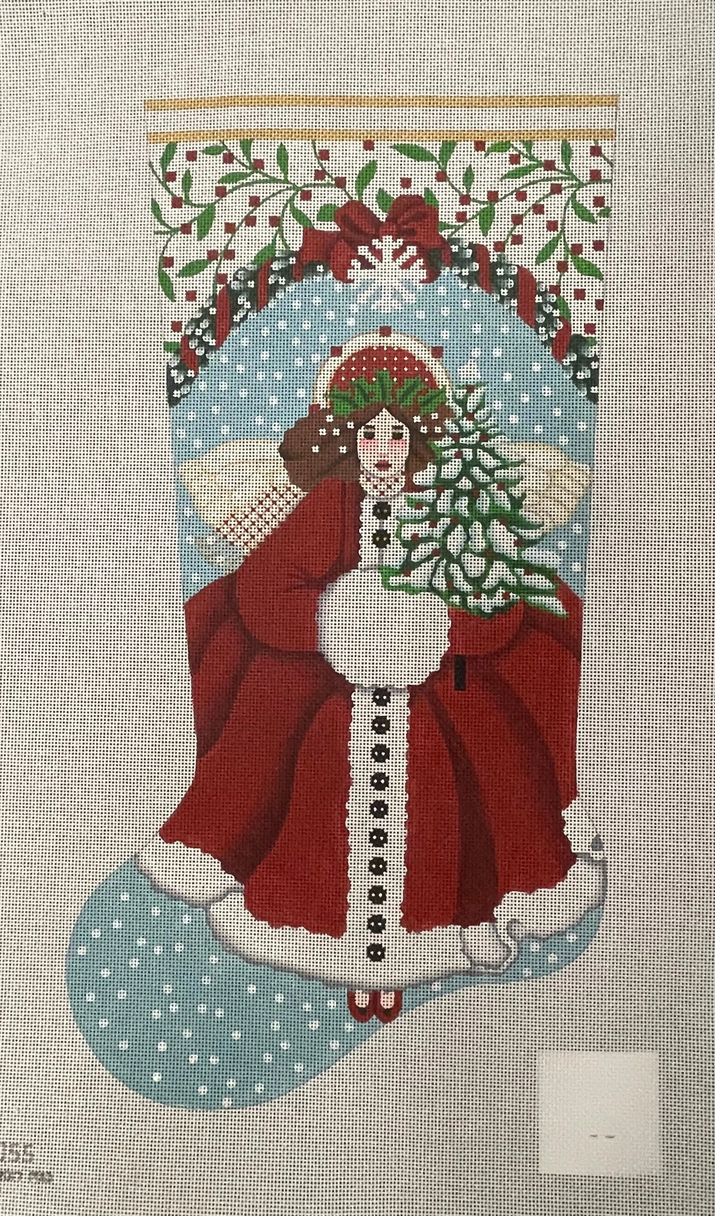 * Melissa Shirley 2055 Snowy Red Sock Stocking- 13m