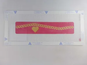 * Rachel Donley Needlepoint RD BO29 Gold Heart on Pink Cuff
