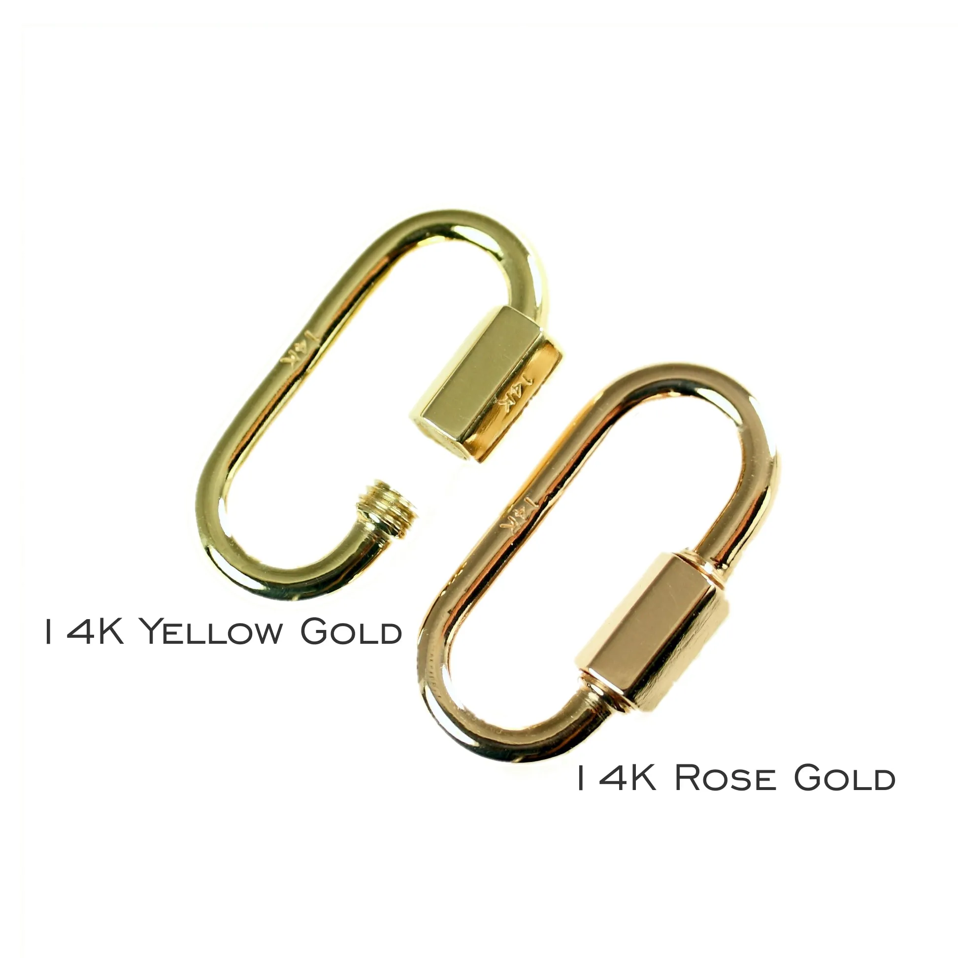 20 mm 14 Karat Gold Quick Link Miniature Lock - Carabiner