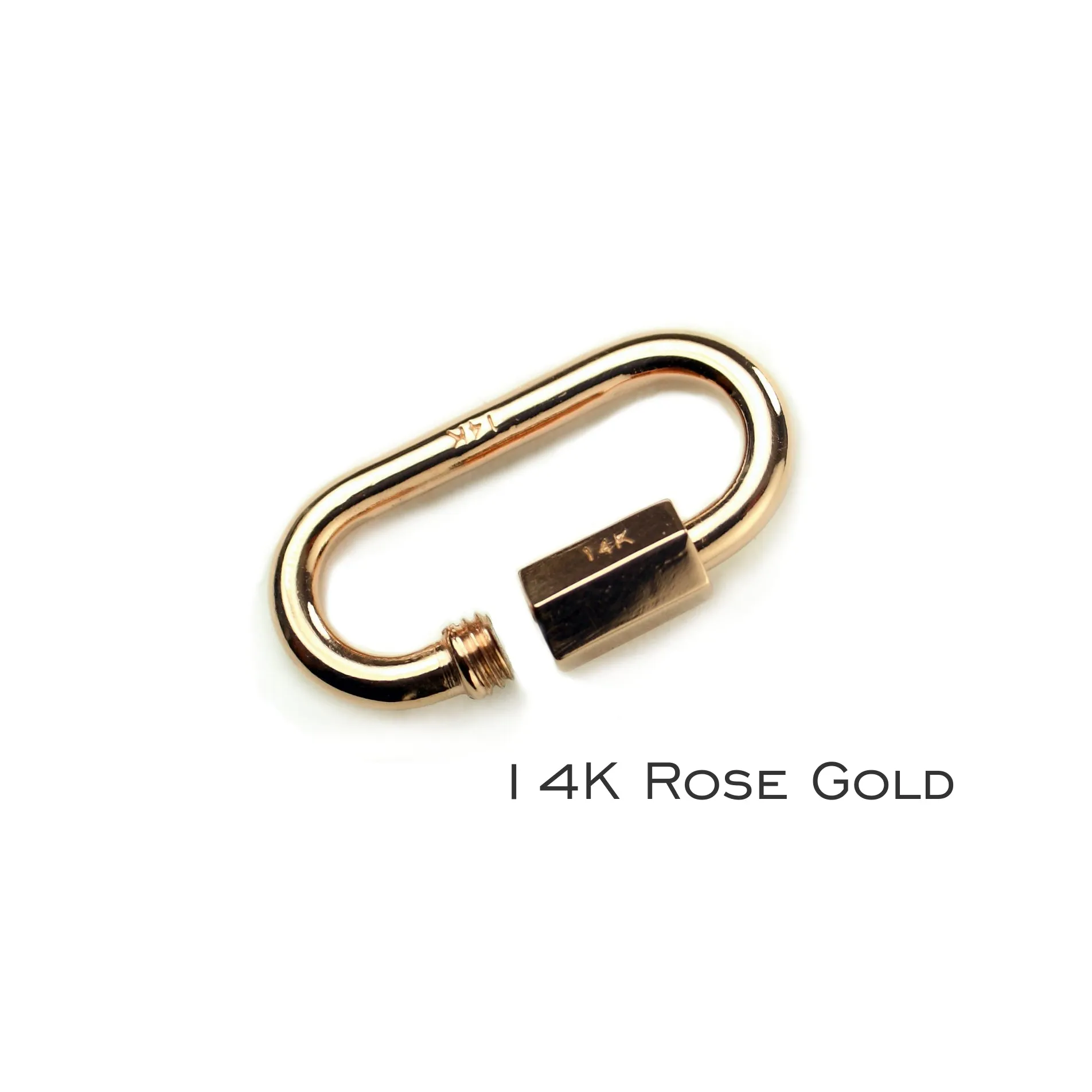 20 mm 14 Karat Gold Quick Link Miniature Lock - Carabiner