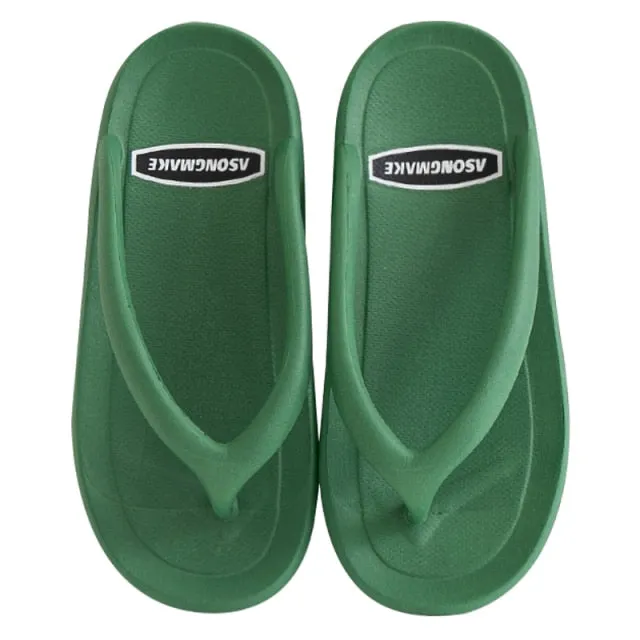 2020 Summer Slippers Man Women Casual Massage Durable Flip Flops Beach Sandals Female Wedge Shoes Striped Lady Room Slippers