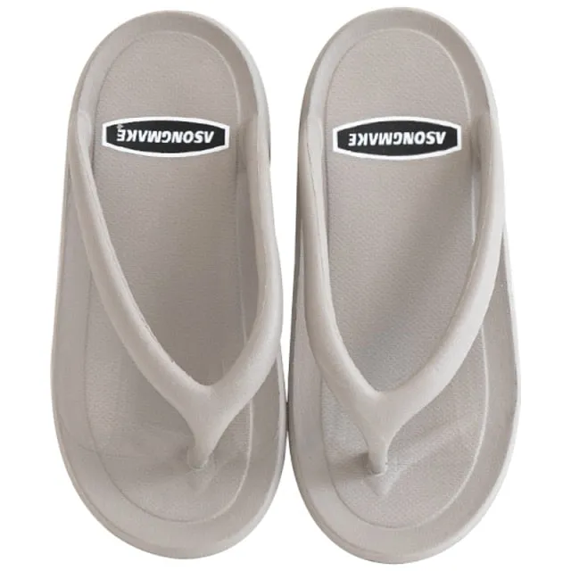 2020 Summer Slippers Man Women Casual Massage Durable Flip Flops Beach Sandals Female Wedge Shoes Striped Lady Room Slippers