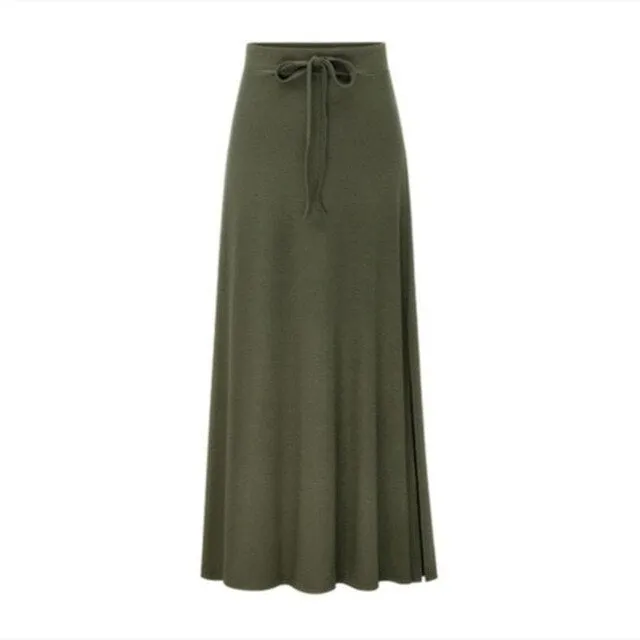2020 Women Office Skirt Spring autumn Pleated Long Skirt Ladies High Waist Elegant Long Skir Party Club Skirt
