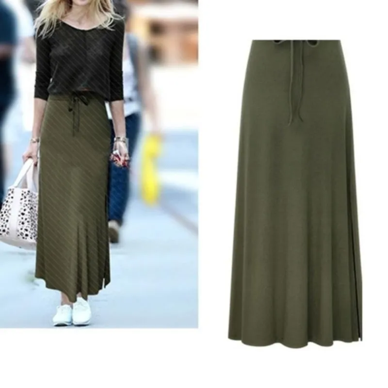2020 Women Office Skirt Spring autumn Pleated Long Skirt Ladies High Waist Elegant Long Skir Party Club Skirt
