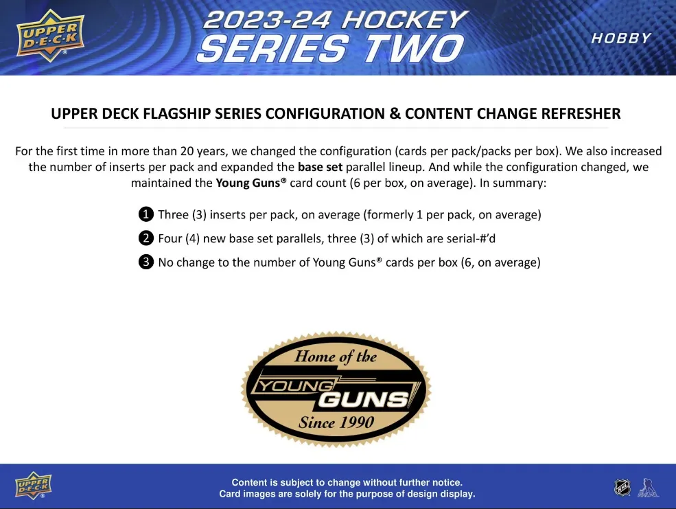 2023-24 Upper Deck Series 2 Hockey Hobby