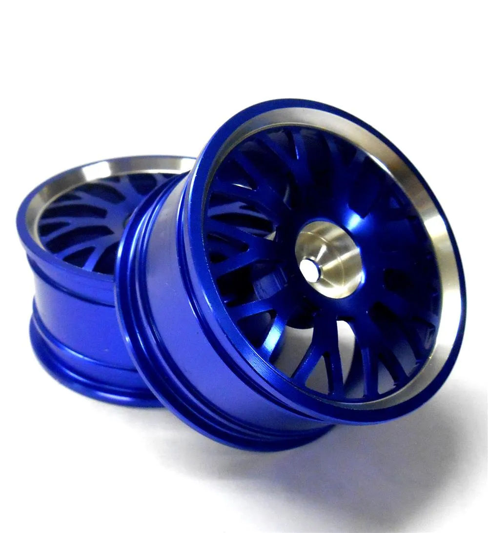 8118B1 1/10 Scale RC Car On Road Touring Wheel Rim Alloy Blue 10 Spoke x 2