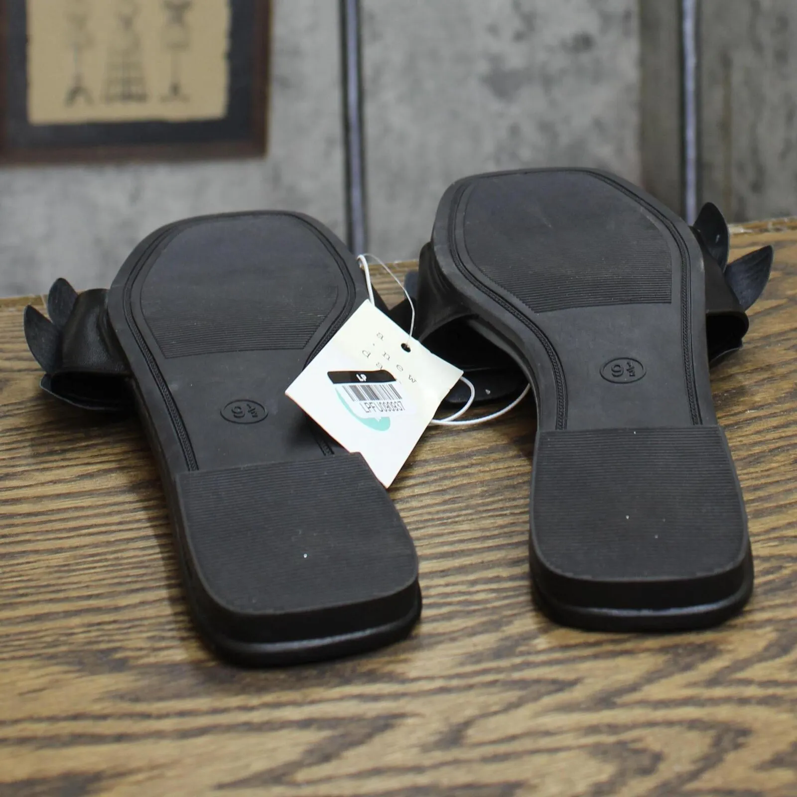 A New Day Womens Alyssa Floral Slide Sandals 89529987 Black 9.5M