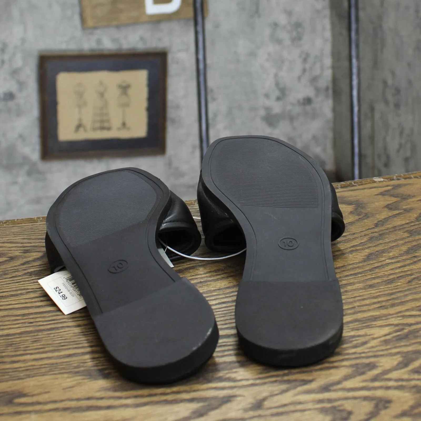 A New Day Womens Audrey Slide Sandals 89998708 Black 10M