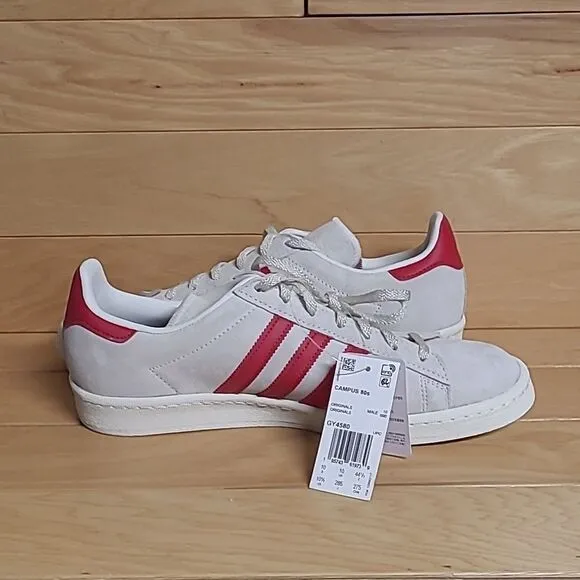 Adidas Originals Campus 80s Low Mens Casual Shoes White Red GY4580