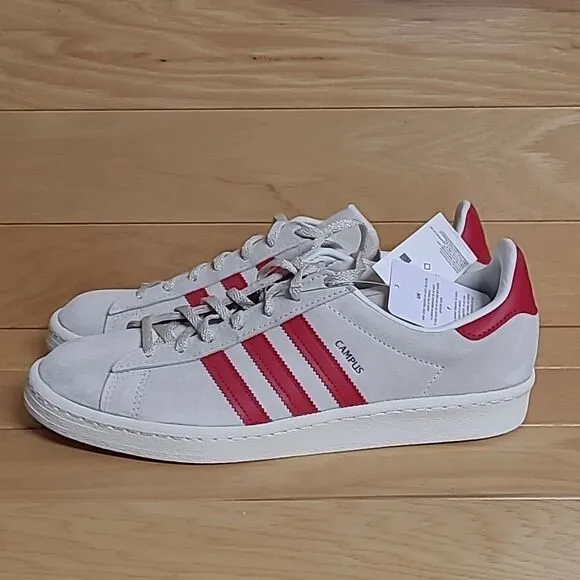 Adidas Originals Campus 80s Low Mens Casual Shoes White Red GY4580