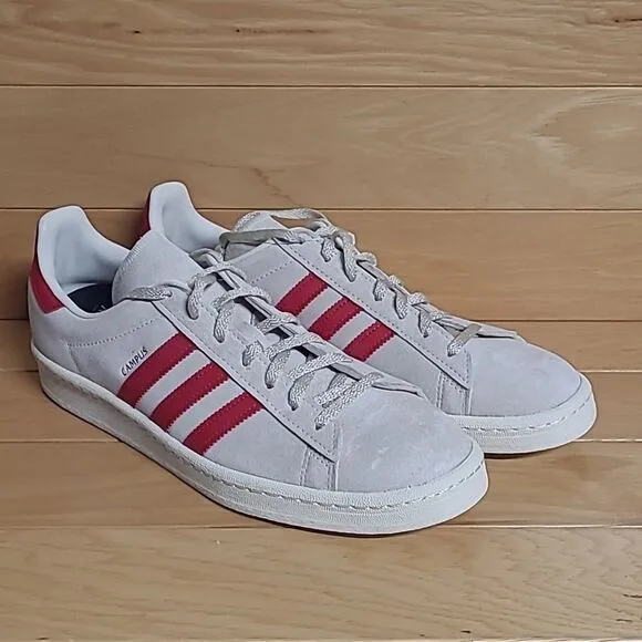 Adidas Originals Campus 80s Low Mens Casual Shoes White Red GY4580