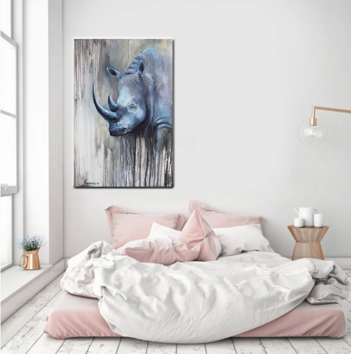 African Animal Canvas Prints”Blue Ghost” Canvas Wall Art