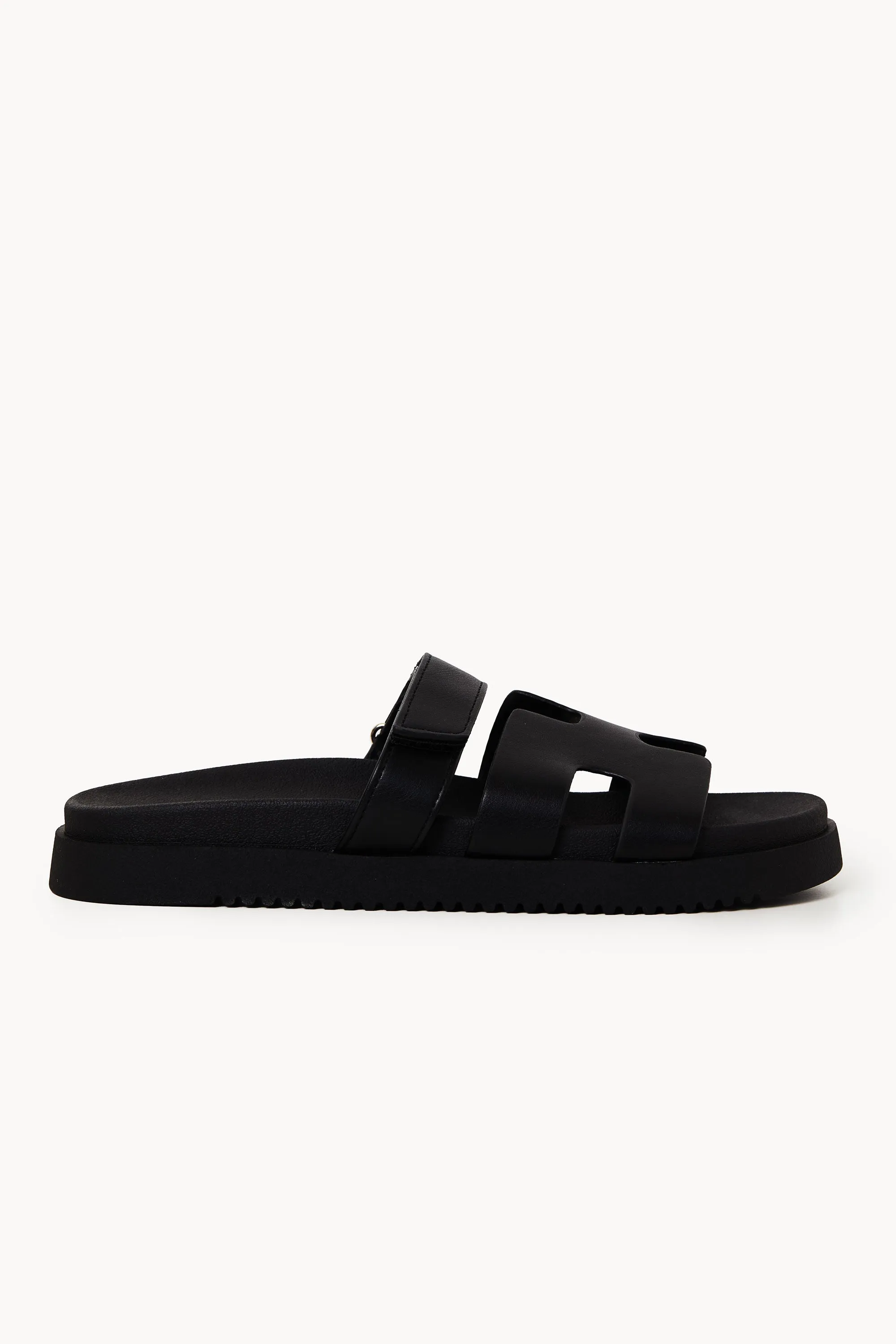 Alara Black Platform Slide-On Sandals