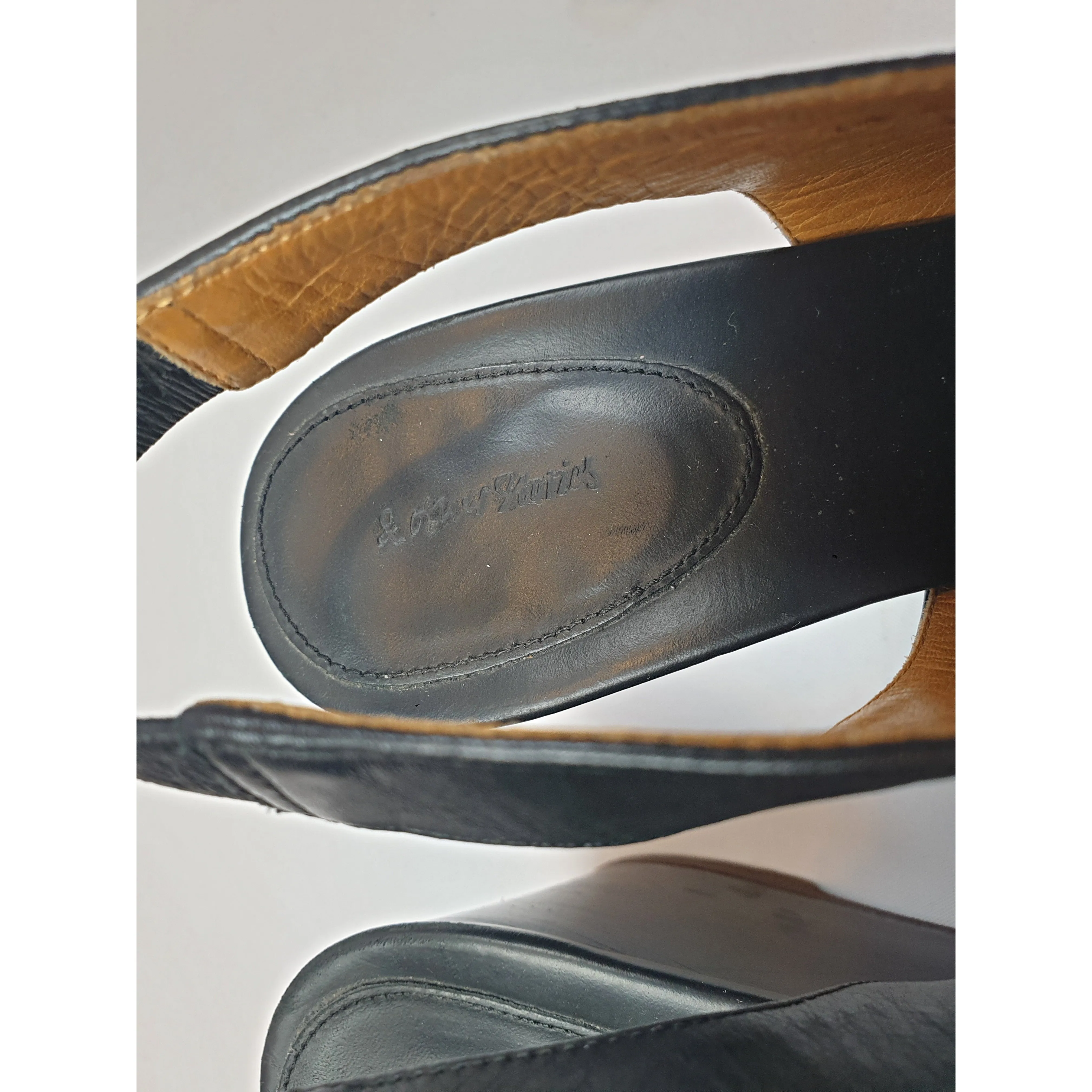 & Other Stories black leather wedge style slingbacks shoes size 37