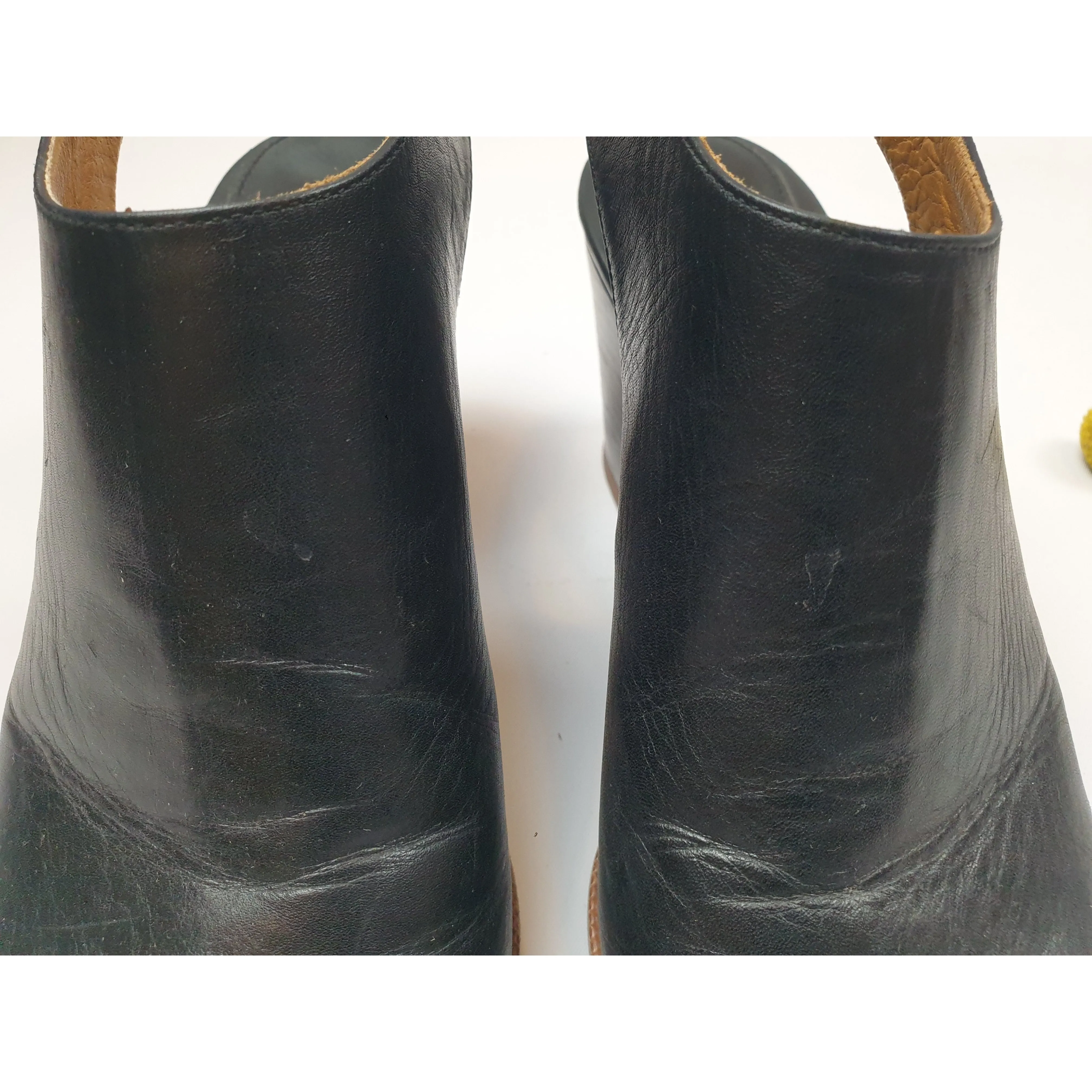 & Other Stories black leather wedge style slingbacks shoes size 37