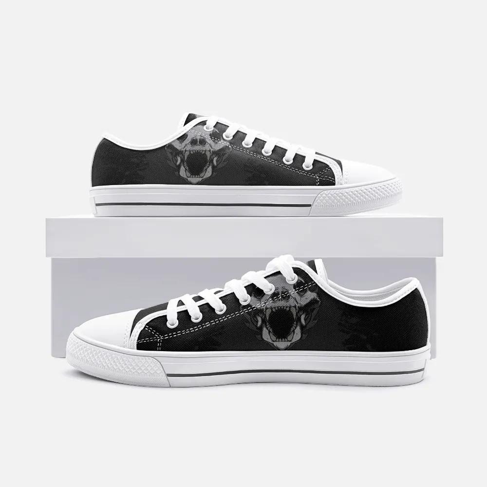 Animal Skull Unisex Low Top Canvas Shoes