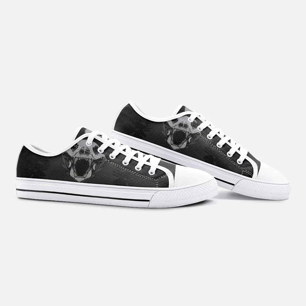 Animal Skull Unisex Low Top Canvas Shoes