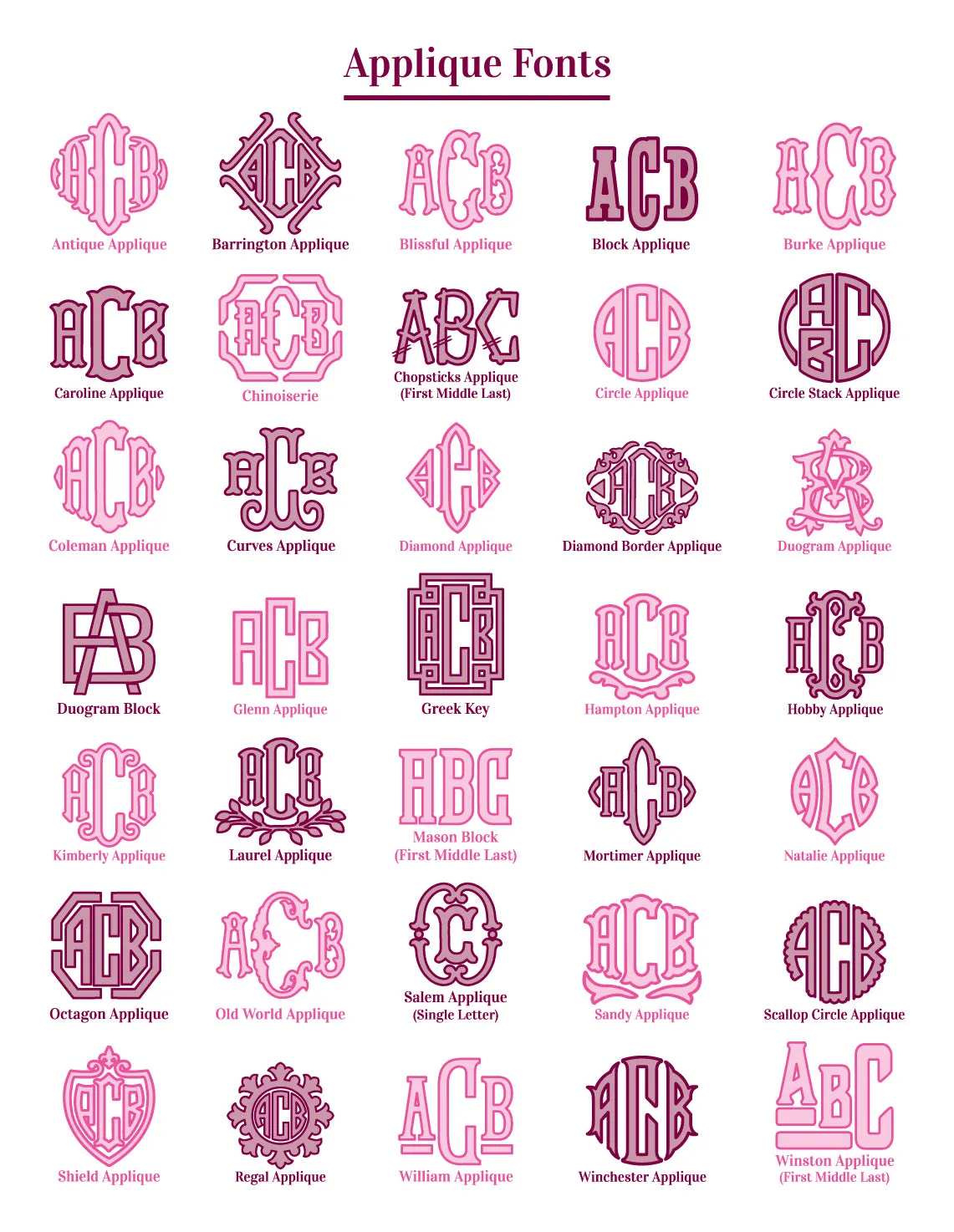 Applique Monogrammed Canvas Pillow