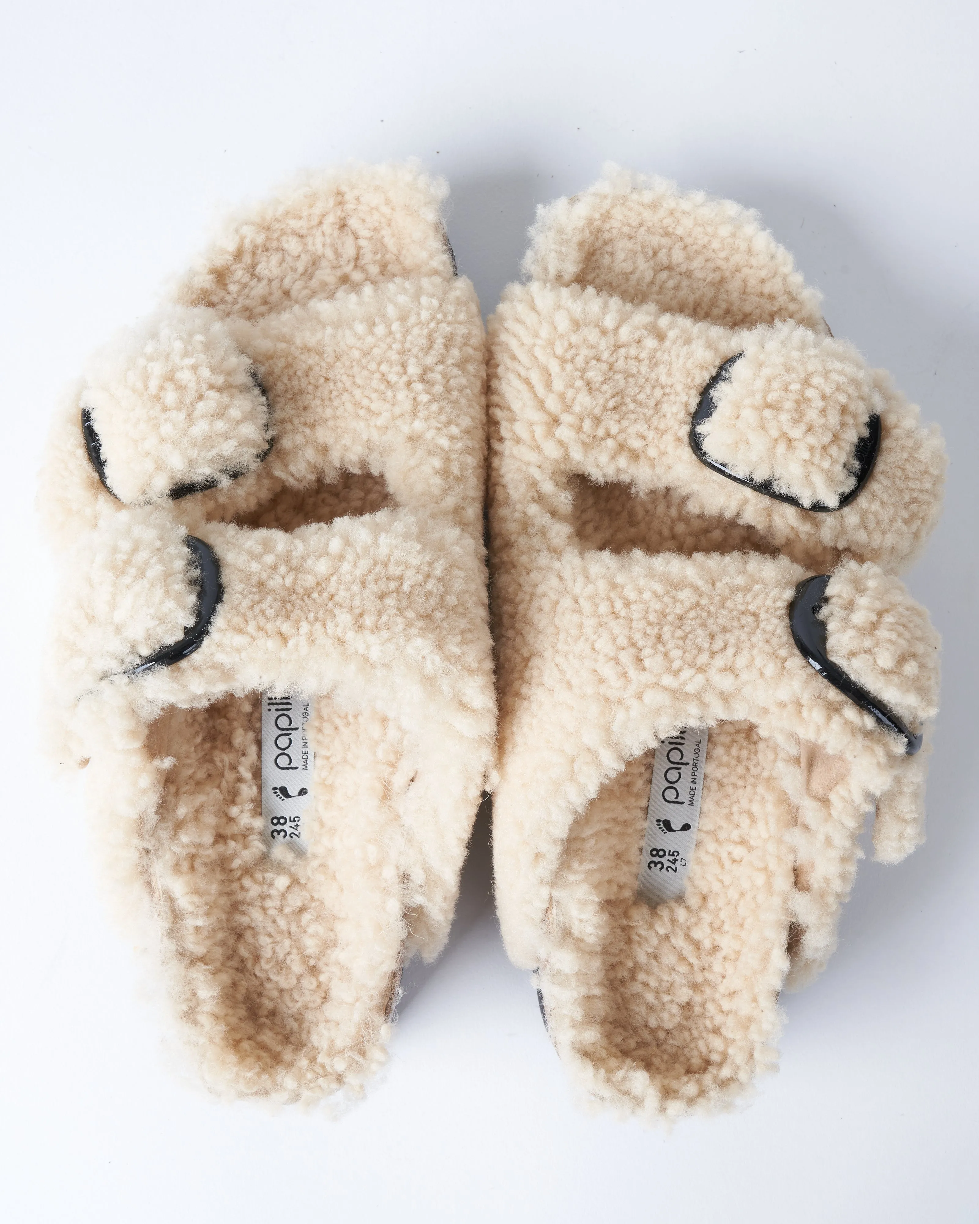 arizona platform shearling wedge - teddy eggshell shearling