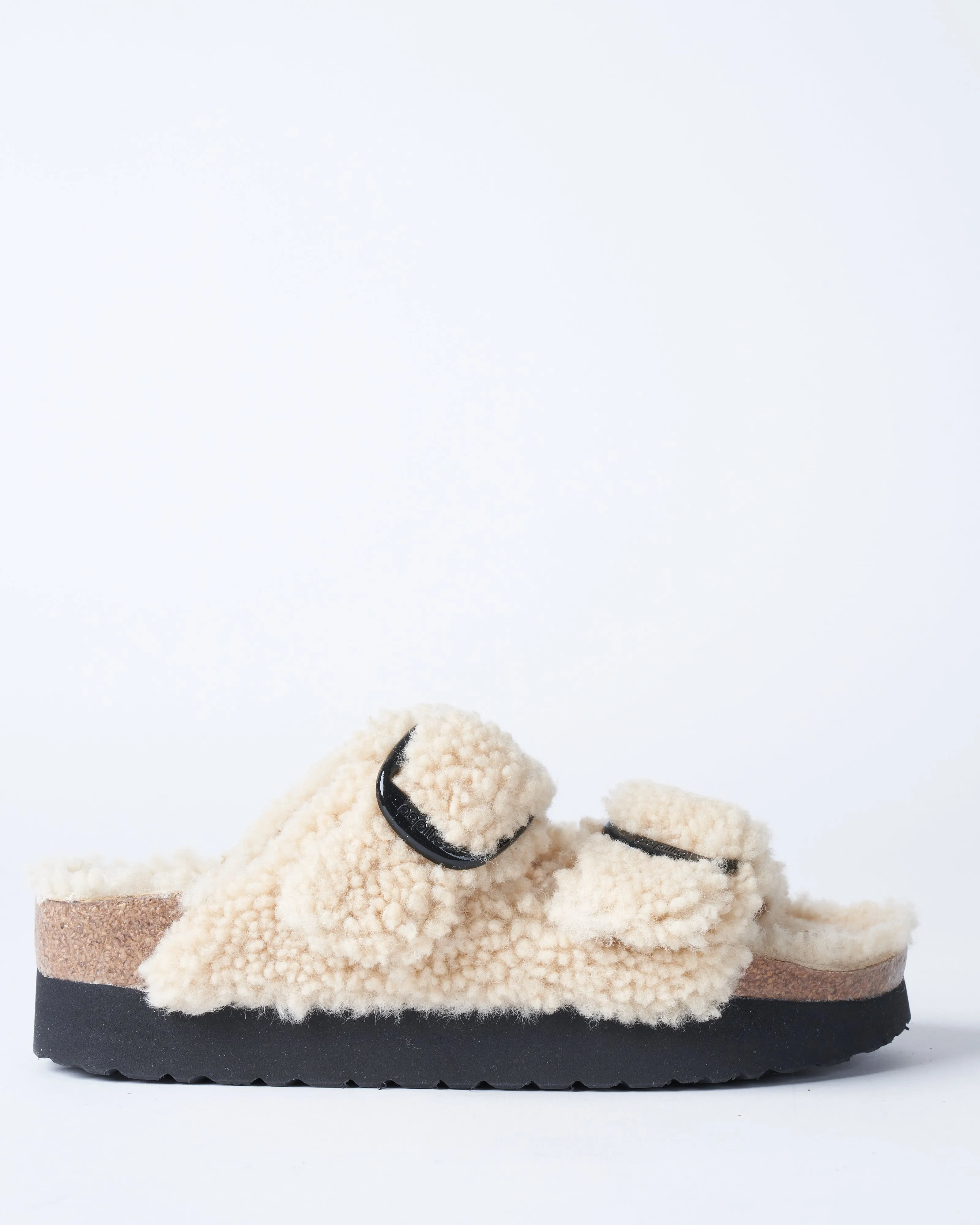 arizona platform shearling wedge - teddy eggshell shearling