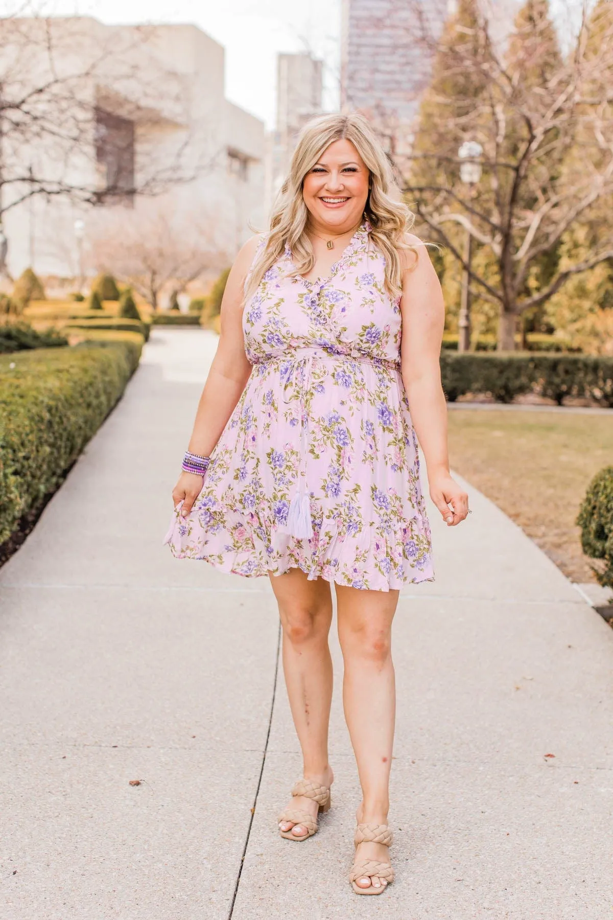 Be Divine Ruffled Mini Dress- Lilac