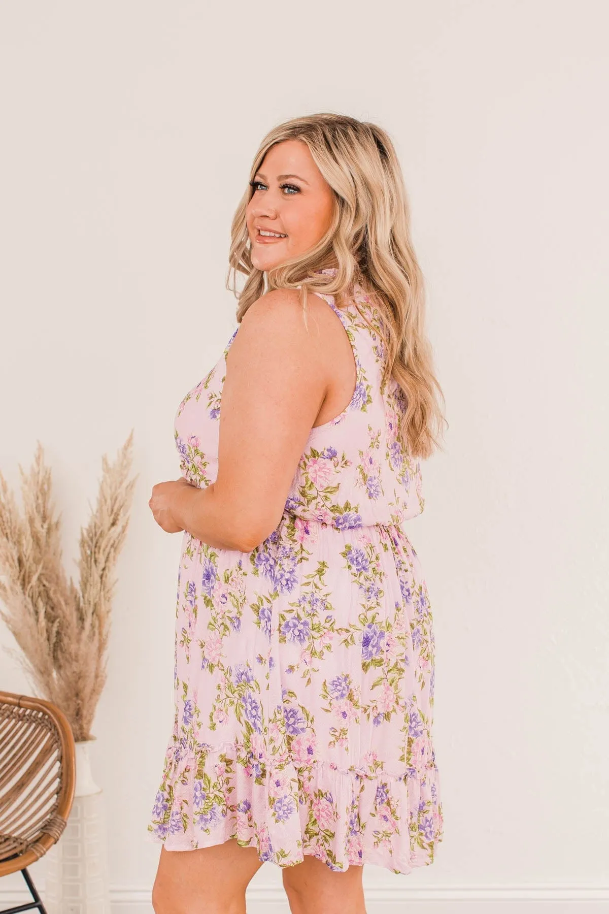 Be Divine Ruffled Mini Dress- Lilac