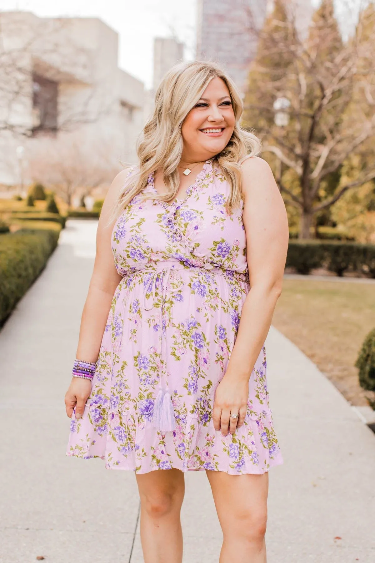Be Divine Ruffled Mini Dress- Lilac