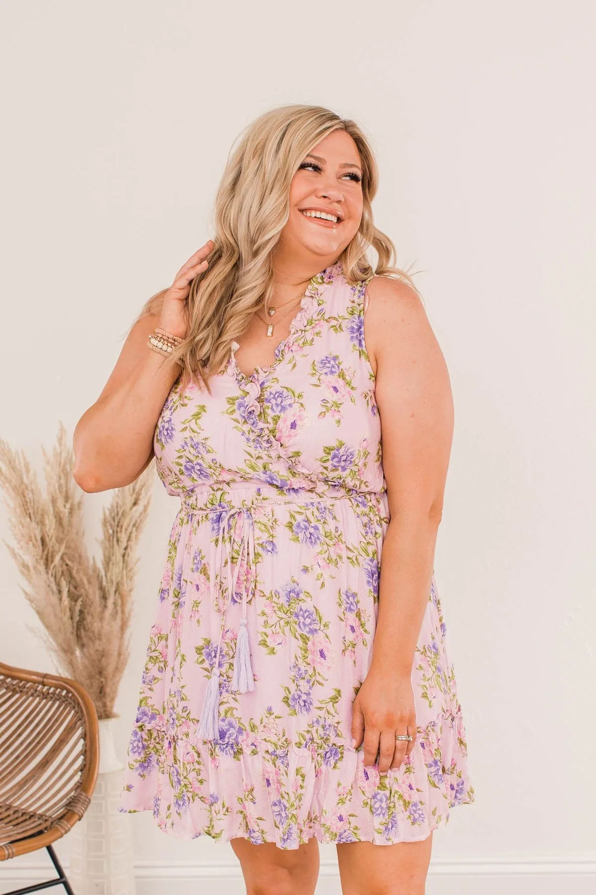 Be Divine Ruffled Mini Dress- Lilac