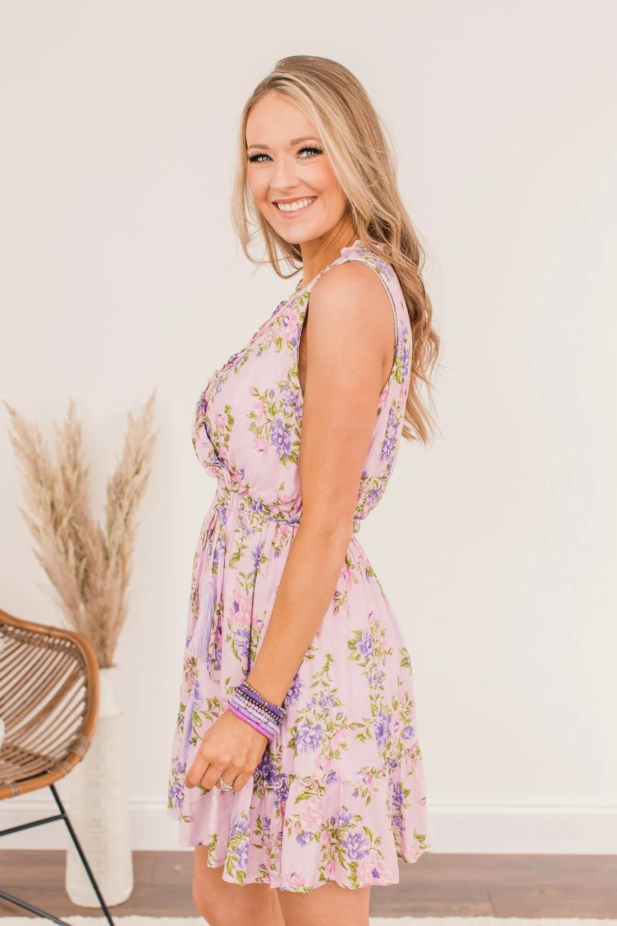 Be Divine Ruffled Mini Dress- Lilac
