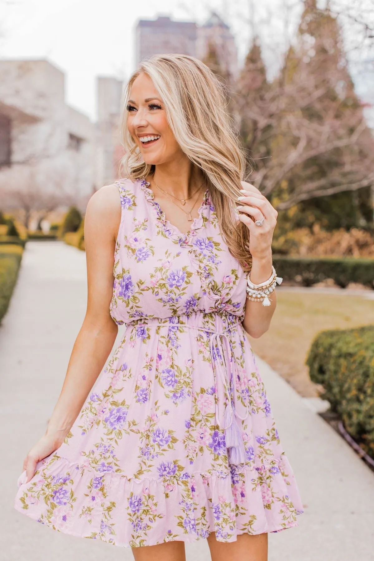 Be Divine Ruffled Mini Dress- Lilac