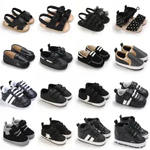 Black Fashion Newborn Casual Cloth Shoes Boys And Girls