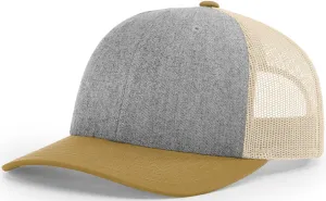 Blank Low Profile Trucker Heather Grey Birch Amber Gold
