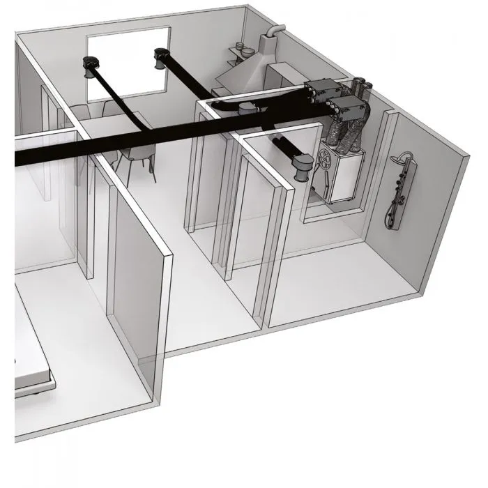 Blauberg EC-SB-250-AK3 Komfort 3-Bed Flat or Apartment, Complete Vertical MVHR Heat Recovery Ventilation Kit