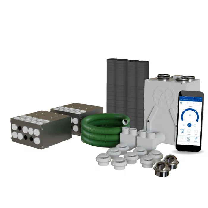 Blauberg EC-SB-250-AK3 Komfort 3-Bed Flat or Apartment, Complete Vertical MVHR Heat Recovery Ventilation Kit