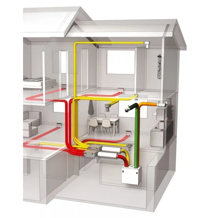 Blauberg EC-SB-250-AK3 Komfort 3-Bed Flat or Apartment, Complete Vertical MVHR Heat Recovery Ventilation Kit