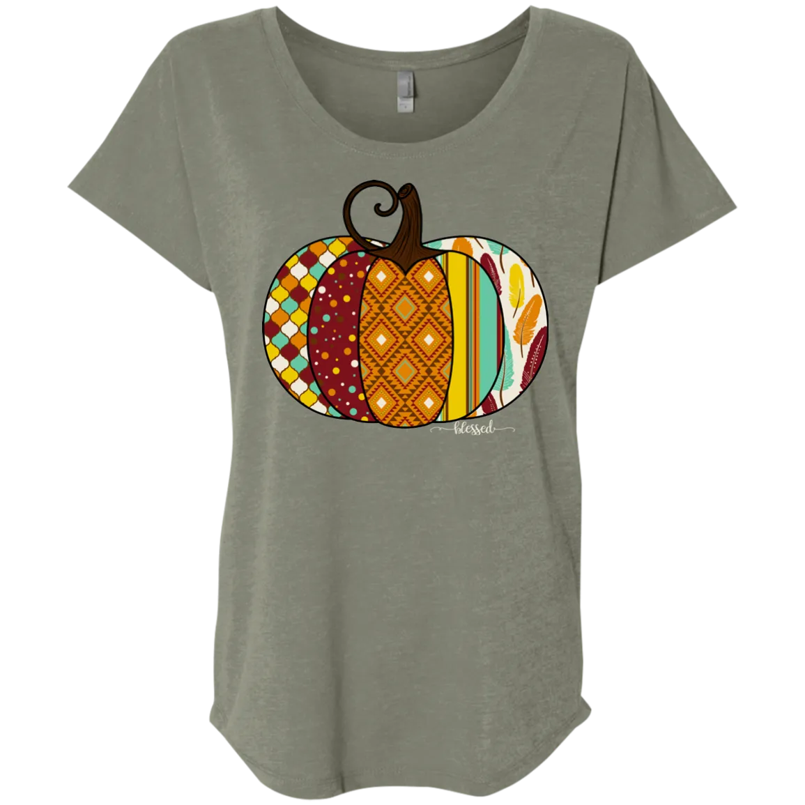 Blessed Pumpkin Bella Canvas Dolman Sleeve Shirt – Fall Christian Tee