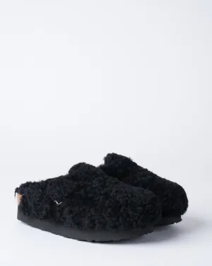 boston platform big buckle wedge - teddy black shearling