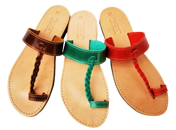Braided toe ring Areti stylish sandals