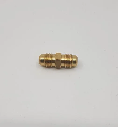 Brass Gas fitting 1-4 Flare Double Union for 1-4 Flare 01-1703