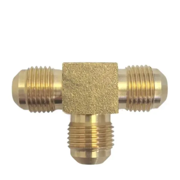 Brass Gas fitting 3-8 Flare Three Way Tee for 3-8 Copper Pipe 01-1905
