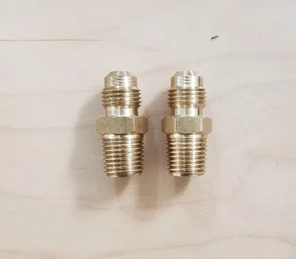 Brass Gas fitting 5-16 Flare Union for 1-4 Taper Thread x 2