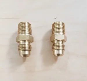 Brass Gas fitting 5-16 Flare Union for 1-4 Taper Thread x 2