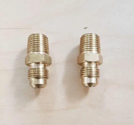 Brass Gas fitting 5-16 Flare Union for 1-4 Taper Thread x 2
