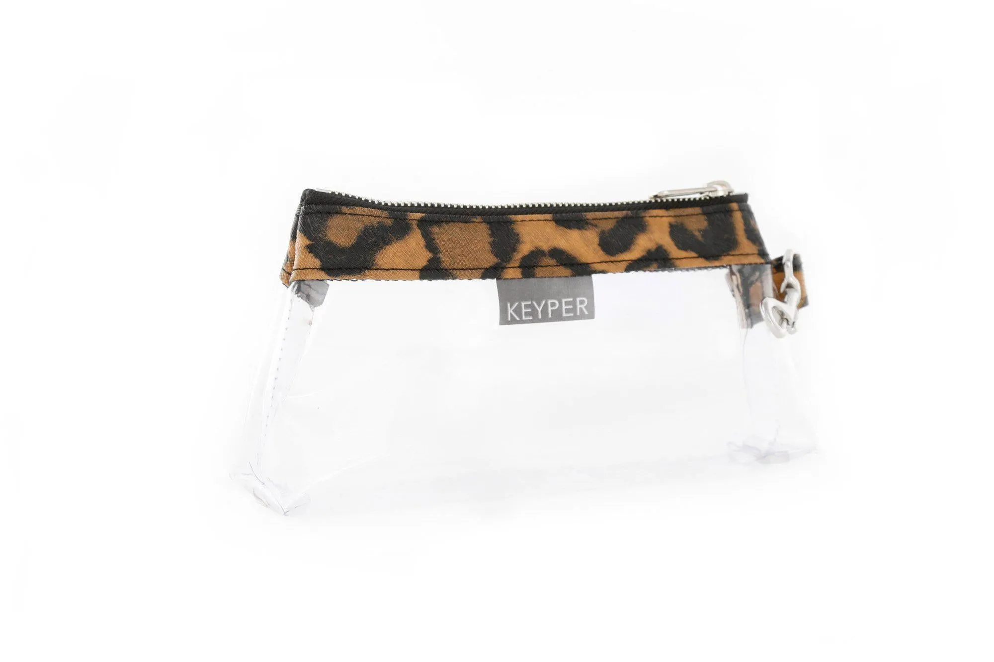 Brown Leopard Vegan Leather CLEAR Bag with monogram