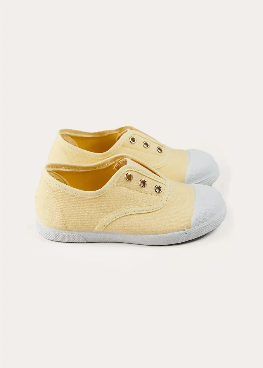 Canvas Plimsols in Cream (20-35EU)