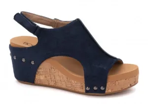 Carley Navy Suede Wedge
