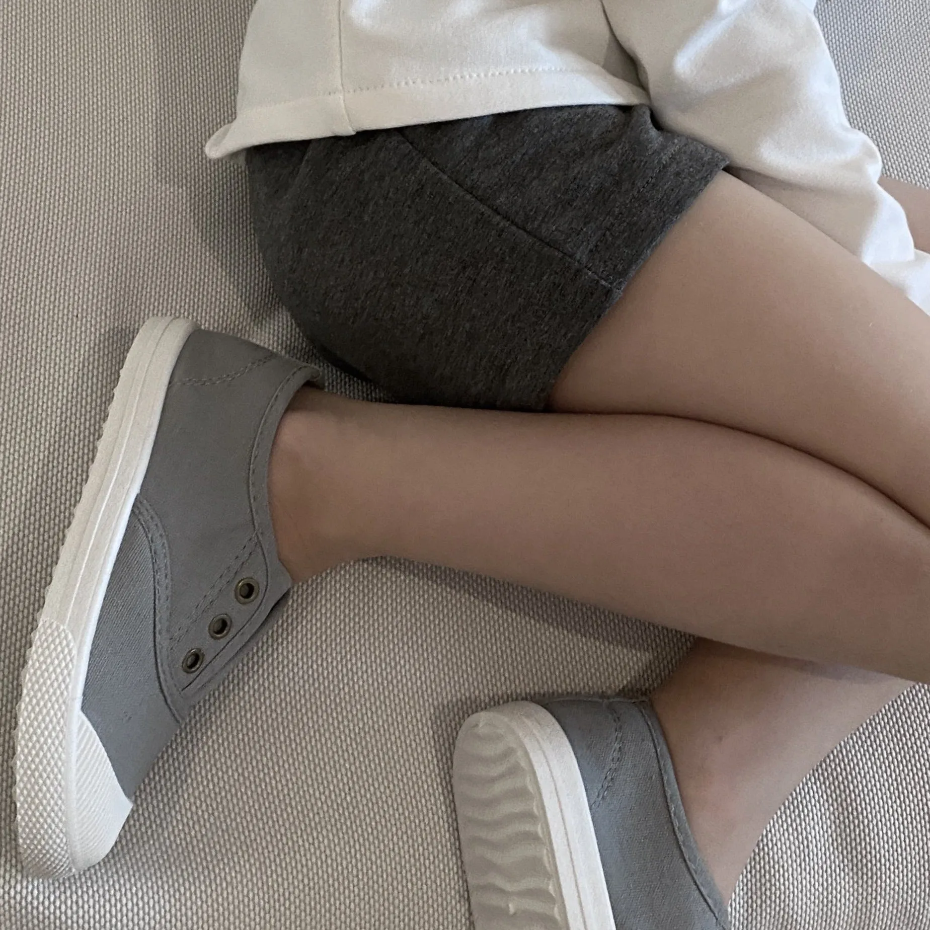 Caro Canvas Pump Shoes with Rubber Sole (Grey)